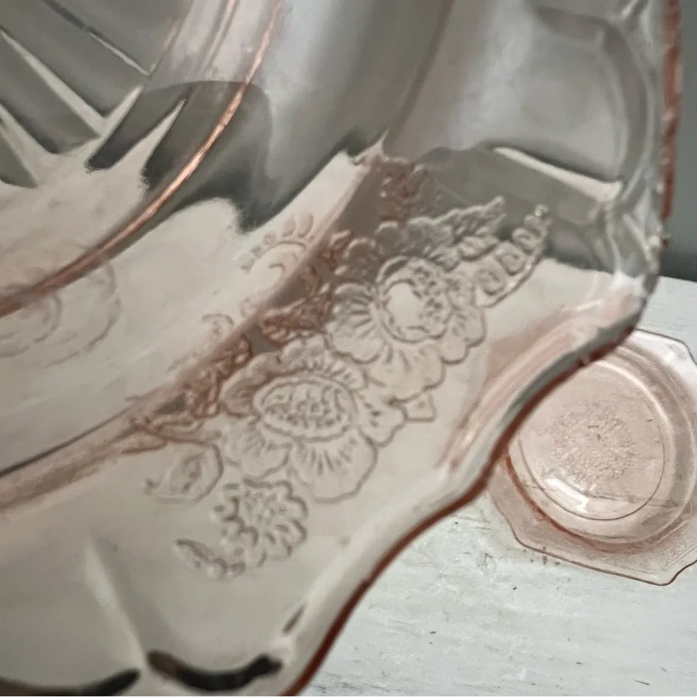 Vintage Pink Depression Glass Small Salad Plates/Dishes Mayfair and Princess - Picture 15 of 16